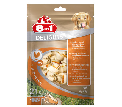 8in1 Hundesnack Delights Kauknochen im Beutel