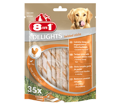 8in1 Hundesnack Delights Twisted Sticks