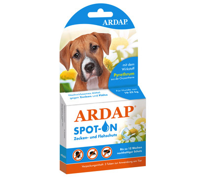 ARDAP® Zecken- und Flohschutz Spot-On für mittelgroße Hunde, 3 x 2,5 ml