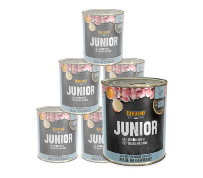 BELCANDO® Nassfutter Geflügel & Ei Junior, 6x800g