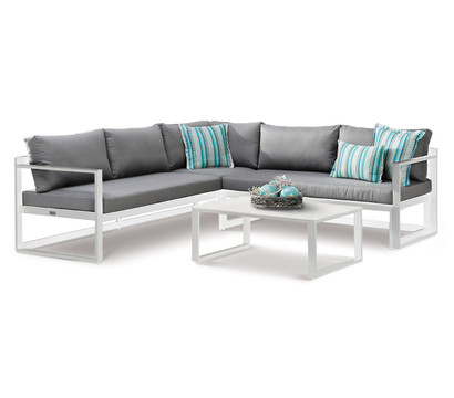 Best 3-teilige Loungegruppe Rhodos, Dehner | Aluminium, weiß/grau
