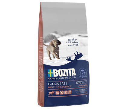 BOZITA Trockenfutter für Hunde Grain Free Mother & Puppy XL, Elch