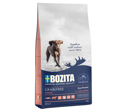 BOZITA Trockenfutter für Hunde Grain Free Salmon & Beef Large, Lachs & Rind