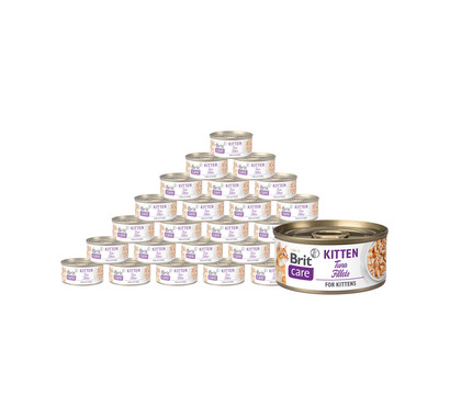 Brit Care Nassfutter für Katzen Tuna Filets, Kitten, Thunfisch, 24 x 70 g
