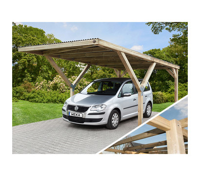 Weka Y-Einzelcarport 612 ohne Dacheindeckung, ca. B306/H250/T606 cm