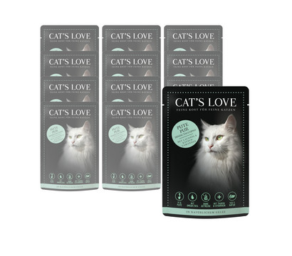 CAT'S LOVE Nassfutter für Katzen Adult Pur, 12 x 85 g