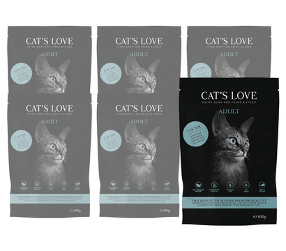 CAT'S LOVE Trockenfutter für Katzen Adult, 6 x 400 g