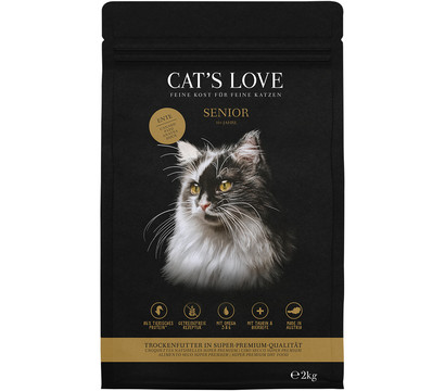 CAT'S LOVE Trockenfutter für Katzen Senior, Ente, 2 kg