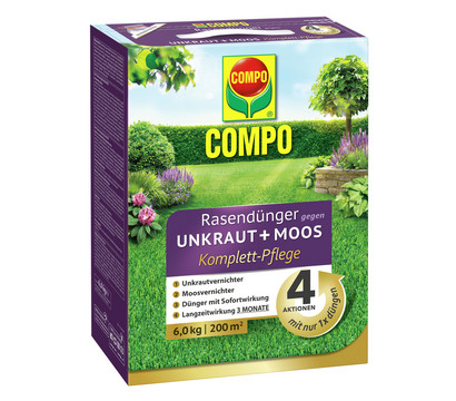 COMPO Rasendünger gegen Unkraut + Moos 4in1