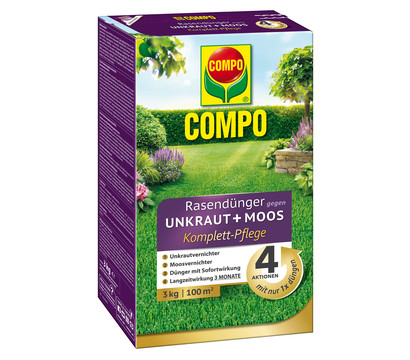 COMPO Rasendünger gegen Unkraut + Moos 4in1