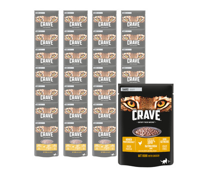 CRAVE™ Nassfutter für Katzen in Sauce Adult, 28 x 85 g