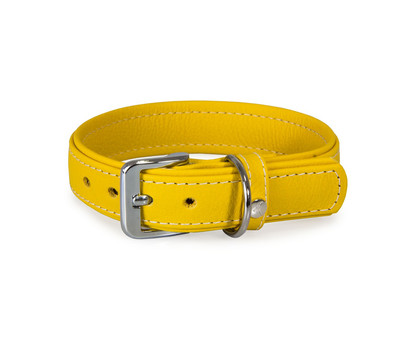 Das Lederband Hundehalsband Style Barcelona Vibrant-Yellow