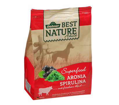 Dehner Best Nature Trockenfutter für Hunde Adult Superfood, Aronia Spirulina