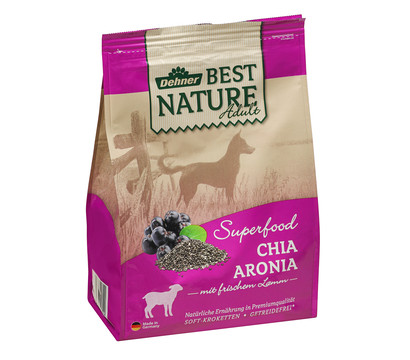 Dehner Best Nature Trockenfutter für Hunde Adult Superfood, Chia Aronia