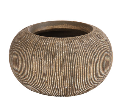 Dehner Keramik-Übertopf Isolde, bauchig, braun, ca. Ø22 cm