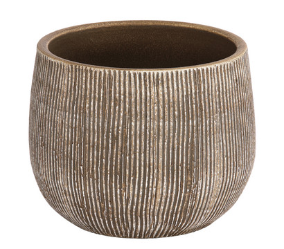 Dehner Keramik-Übertopf Isolde, bauchig, braun