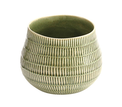 Dehner Keramik-Übertopf Linn, bauchig, hellgrün