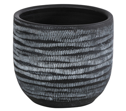 Dehner Keramik-Übertopf Mavie, rund, anthrazit
