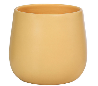 Dehner Keramik-Übertopf Roma, bauchig, gelb
