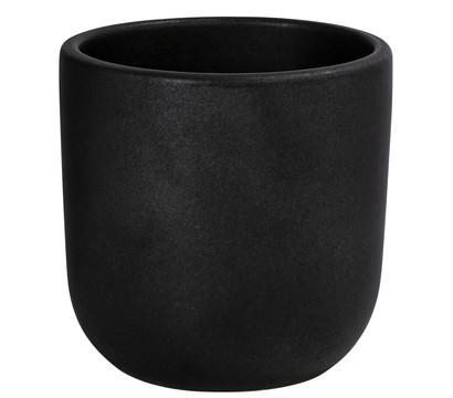 Dehner Keramik-Übertopf Roma, rund, schwarz, ca. Ø15 cm