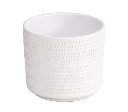 Dehner Keramik-Übertopf Sino, rund, weiß