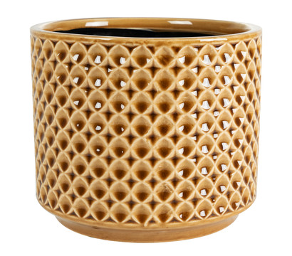 Dehner Keramik-Übertopf Thies, rund, gelb