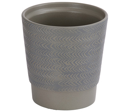 Dehner Keramik-Übertopf Tini, rund, grau, ca. Ø13 cm