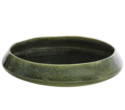 Dehner Keramik-Schale Linn, rund, dunkelgrün, ca. Ø32/H8 cm