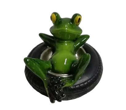 Dehner Kunststoff-Schwimmfigur Frosch im Reifen, ca. H8,7 cm