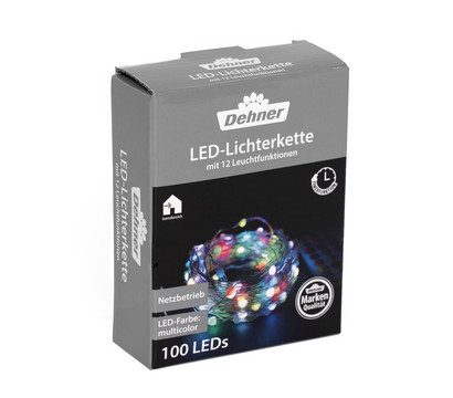 Dehner LED-Lichterkette, 100 LEDs, bunt, ca. L990 cm