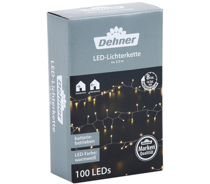 Dehner LED-Lichterkette, 100 LEDs, warmweiß, ca. L250 cm