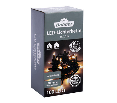 Dehner LED-Lichterkette, 100 LEDs, warmweiß, ca. L750 cm