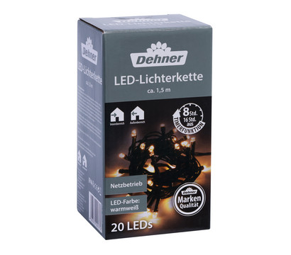 Dehner LED-Lichterkette, 20 LEDs, warmweiß, ca. L150 cm