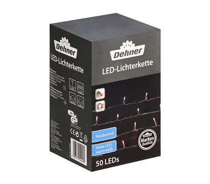 Dehner LED-Lichterkette 50 LEDs, warmweiß