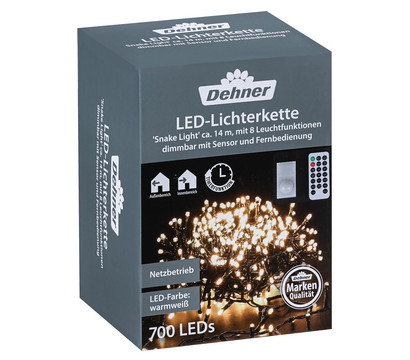 Dehner LED-Lichterkette, 700 LEDs, warmweiß, inkl. Fernbedienung