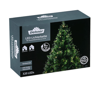 Dehner LED-Lichterkette für Weihnachtsbäume, warmweiß