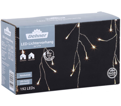 Dehner LED-Lichtervorhang, 192 LEDs, warmweiß