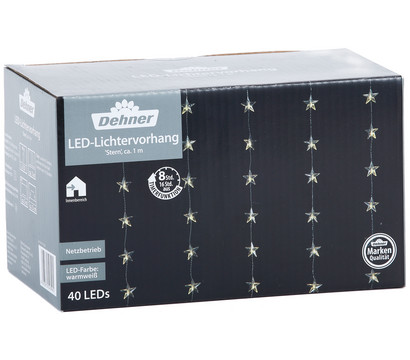 Dehner LED-Lichtervorhang Stern, 40 LEDs, warmweiß