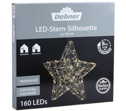 Dehner LED-Stern Silhouette, warmweiß, ca. Ø58/T58 cm