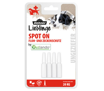 Dehner Lieblinge Floh- und Zeckenschutz Spot On für große Hunde, 4 x 2 ml