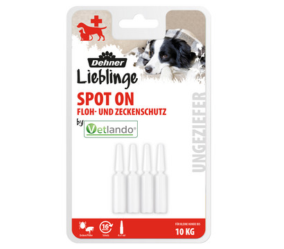 Dehner Lieblinge Floh- und Zeckenschutz Spot On für kleine Hunde, 4 x 1 ml