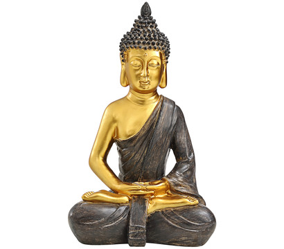 Dehner Polyresin-Buddha, gold, 25,5 x 18 x 39,5 cm