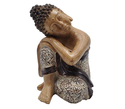Dehner Polyresin-Buddha Holzoptik, ca. H29 cm