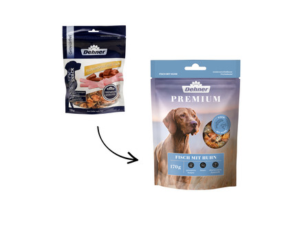 Dehner Premium Hundesnack Fisch mit Huhn, 170 g