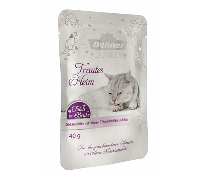 Dehner Premium Lovely Katzensnack Filets in Brühe Trautes Heim, 40 g