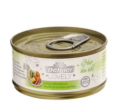 Dehner Premium Lovely Nassfutter für Katzen Hier bin ich!, 70 g