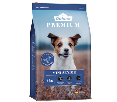 Dehner Premium Trockenfutter für Hunde Mini Senior, Ente mit Kartoffel