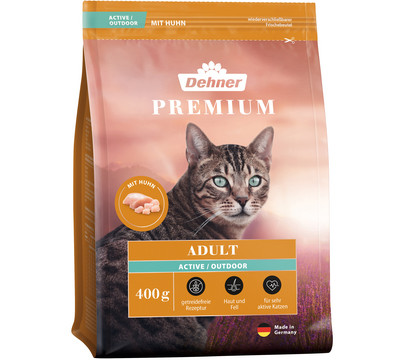 Dehner Premium Trockenfutter für Katzen Active/Outdoor Adult, Huhn