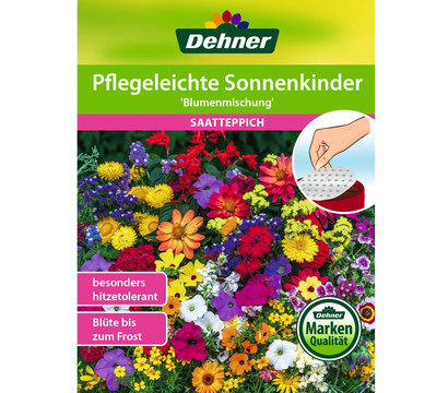 Dehner Saatteppich Pflegeleichte Sonnenkinder 'Blumenmischung', 15 x 150 cm