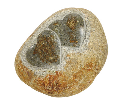 Dehner Stein mit zwei Herzen, klein, 18 x 15 x 10 cm